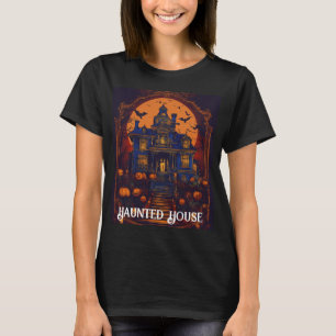 Grusel-Haus-Vintage-Erntmond-T-Shirt T-Shirt
