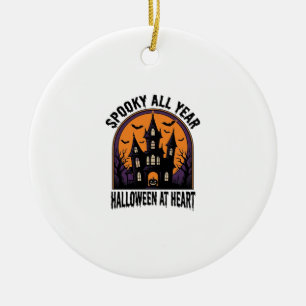 Grusel-Haus Vintage-Stich Halloween Gruselige Kuns Keramik Ornament