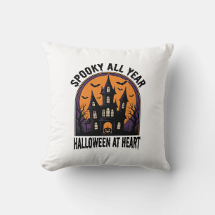Grusel-Haus Vintage-Stich Halloween Gruselige Kuns Kissen