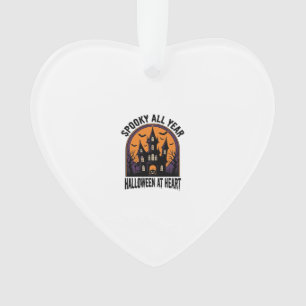 Grusel-Haus Vintage-Stich Halloween Gruselige Kuns Ornament