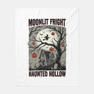 Grusel-Haus Vintage-Stich Mond-Shi Halloween Fleecedecke