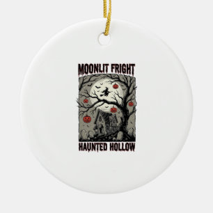 Grusel-Haus Vintage-Stich Mond-Shi Halloween Keramik Ornament