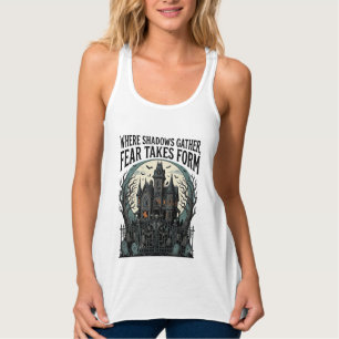 Grusel-Haus-Zitat-Shirt Vintage-Gothic-Friedhof Tank Top