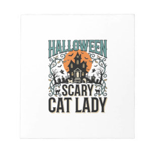 Grusel-Hexe Halloween Gruseliges Spukhaus Vintage_ Notizblock