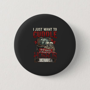 Grusel-Horrorfilme Halloween Schädel Retro Tv Mon Button
