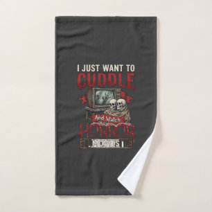 Grusel-Horrorfilme Halloween Schädel Retro Tv Mon Handtuch