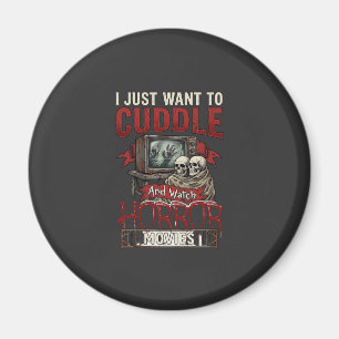 Grusel-Horrorfilme Halloween Schädel Retro Tv Mon Magnet