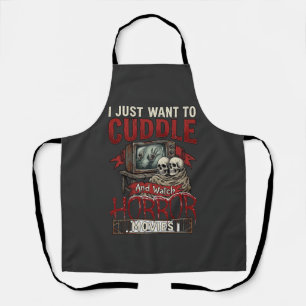 Grusel-Horrorfilme Halloween Schädel Retro Tv Mon Schürze