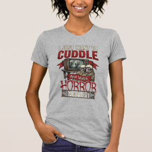 Grusel-Horrorfilme Halloween Schädel Retro Tv Mon T-Shirt