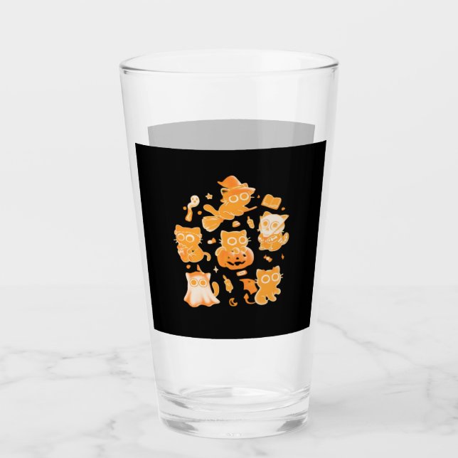 Grusel-Kätzchen Klassisches T-Shirt Glas (Vorderseite)