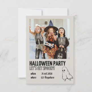 Grusel-Kinder-Halloween-Party-Einladungsvorlage Dankeskarte