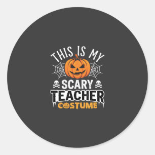 Grusel-Kostüm Halloween-Lehrer Kürbis-Design Runder Aufkleber