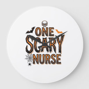 Grusel-Krankenschwester-Halloween-Vintage-Stickere Große Wanduhr