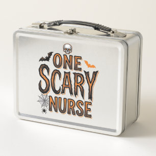 Grusel-Krankenschwester-Halloween-Vintage-Stickere Metall Brotdose