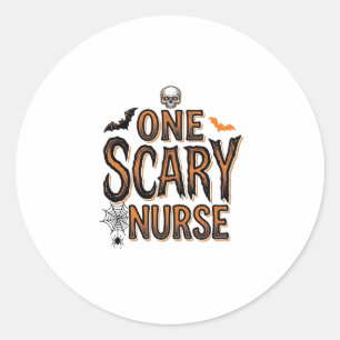 Grusel-Krankenschwester-Halloween-Vintage-Stickere Runder Aufkleber