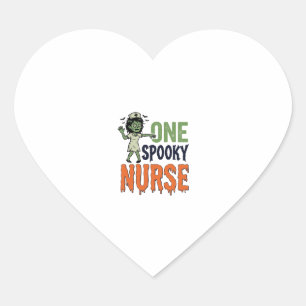 Grusel-Krankenschwester-Halloween-Vintage-Vektorde Herz-Aufkleber