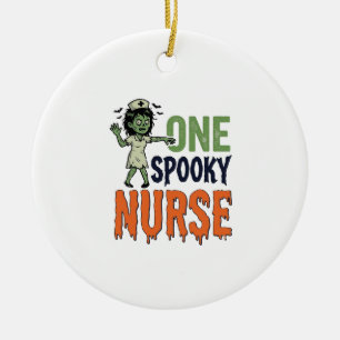 Grusel-Krankenschwester-Halloween-Vintage-Vektorde Keramik Ornament