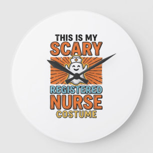 Grusel-Krankenschwester-Kostüm Halloween-Design_1 Große Wanduhr