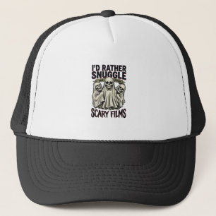 Grusel Kuschel-Shirt Lustiger Totenkopf-Geist Film Truckerkappe