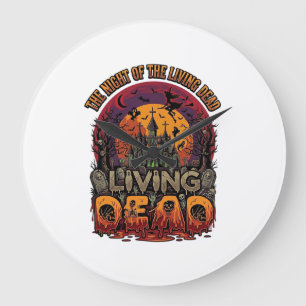 Grusel Living Dead Halloween Spukhaus Hexe Sk Große Wanduhr