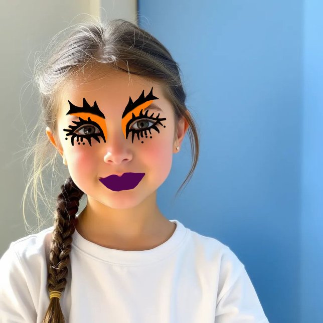 Grusel-Make-up Runder Aufkleber (Spooky face makeup)