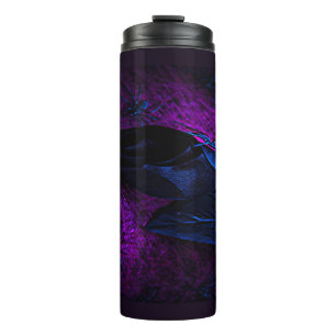 Grusel-Material-Rose in Schwarz, schwarze Spinnen Thermosbecher