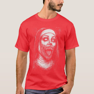 Grusel Nonne Dämon Unholy Böse Okkult Alt Sca T-Shirt
