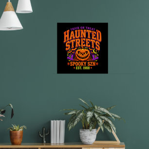 Grusel-Saison-Crew-Halloween-Wandkunst Retro-Geist Poster