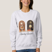 Grusel-Saison-Sweatshirt | Süßer Geist & Kürbis