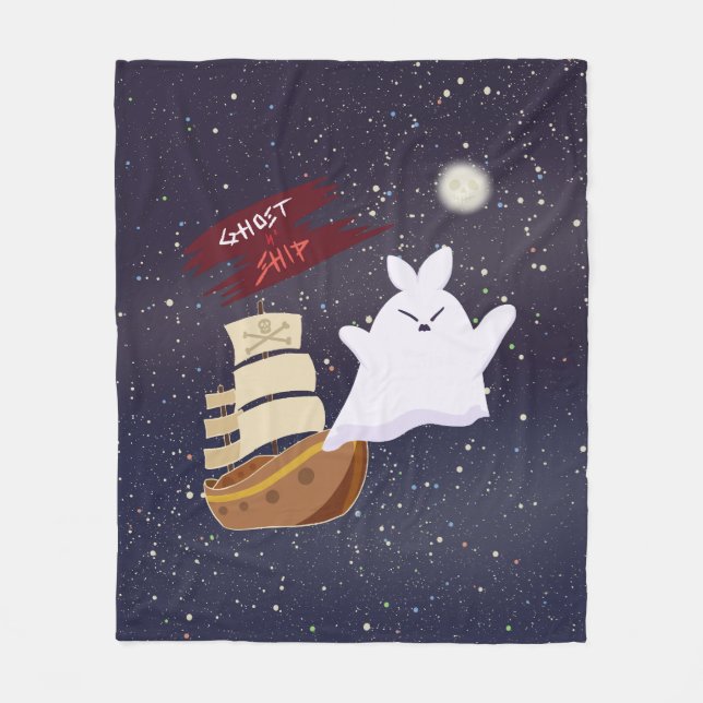 Grusel-Schiff-spooky-Halloween-Fließdecke Fleecedecke (Vorderseite)
