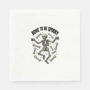 Grusel-Shirt mit Skelett Vintage Halloween Knochen Serviette