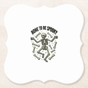 Grusel-Shirt mit Skelett Vintage Halloween Knochen Untersetzer