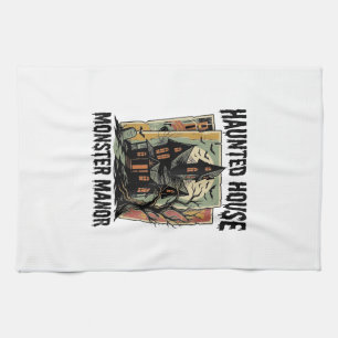 Grusel-Shirt mit Vintage-Design von Monster Manor Geschirrtuch