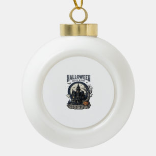 Grusel-Shirt mit Vintage-Prägung für die gruselige Keramik Kugel-Ornament