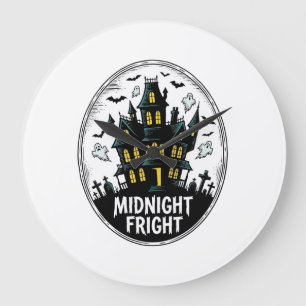Grusel-Shirt Spukhaus Gruselige Nacht Halloween Ve Große Wanduhr