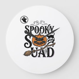 Grusel-Shirt Vintage-Halloween-Gruppendesign_ Große Wanduhr