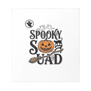 Grusel-Shirt Vintage-Halloween-Gruppendesign_ Notizblock