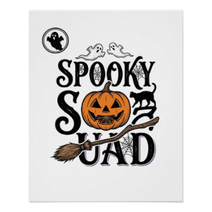 Grusel-Shirt Vintage-Halloween-Gruppendesign_ Poster