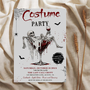 Grusel-Skelett-Kostüm Halloween-Party Einladung