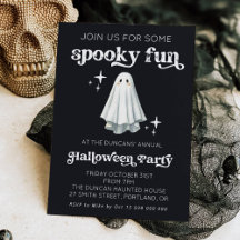 Grusel-Spaß Retro-Geist Halloween-Einladung