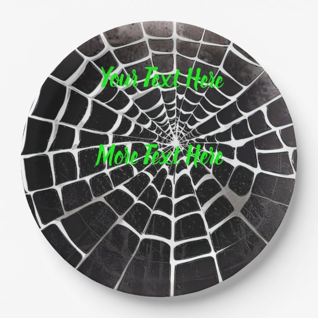 Grusel-Spinnennest-Muster Halloween individuell Pappteller (Vorderseite)