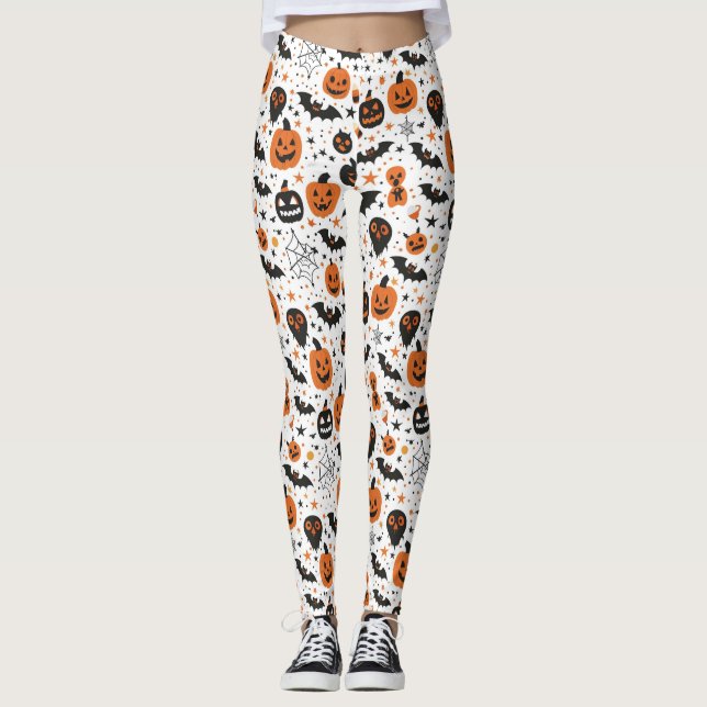 Grusel Süßes Halloween-Muster  Leggings (Vorderseite)