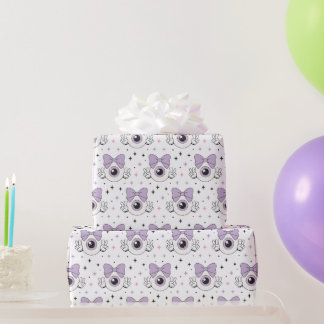 Grusel Süßes Pastell-Goth-Auge und Schleifenmuster Geschenkpapier