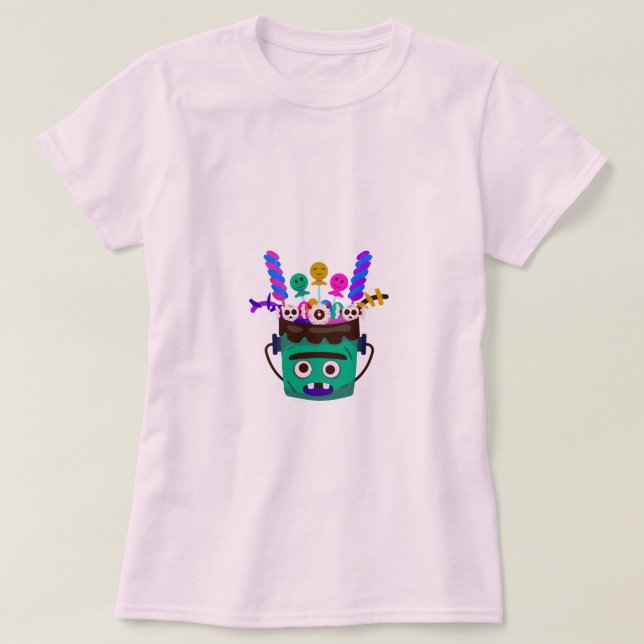 Grusel Süßigkeiten Bucket T-Shirts (Design vorne)
