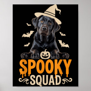 Grusel-Trupp Halloween-Outfit für schwarze Labrado Poster