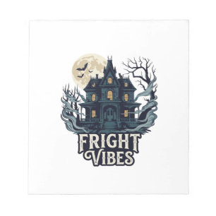 Grusel-Vibes Haloween Spukhaus Vollmond Fledermäus Notizblock