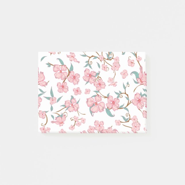 Gruselblumenmuster Post-it Klebezettel (Vorderseite)