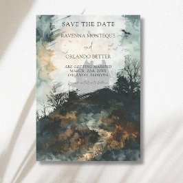 Gruselburg Mond Hochzeit im schwarzen gotischen St Save The Date