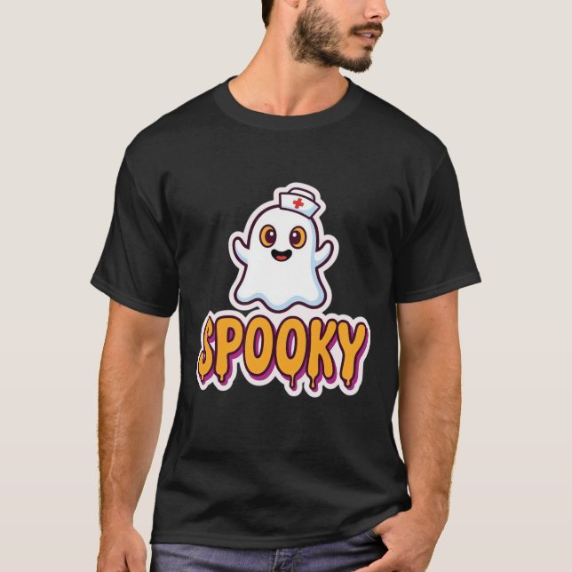 Gruseldesign Krankenschwester Halloween Geist T-Shirt (Vorderseite)