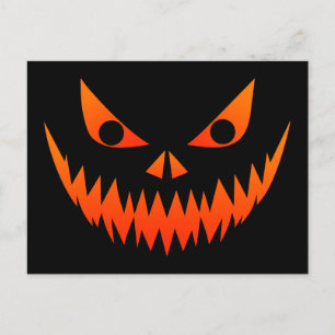 Gruselgesicht Halloween Postkarte